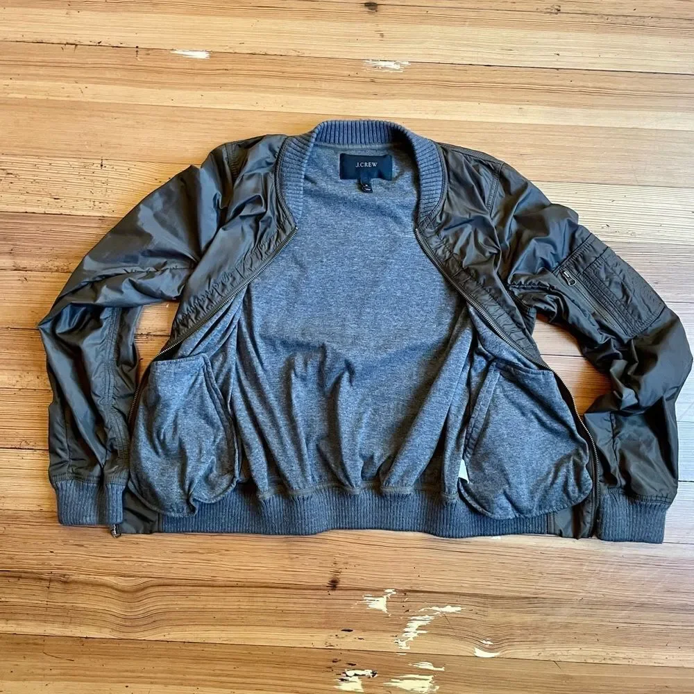 J. Crew bonded nylon bomber jacket. Size M.